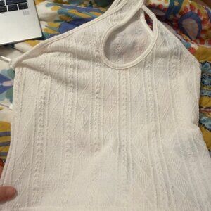 SHEIN White Textured Knit Top